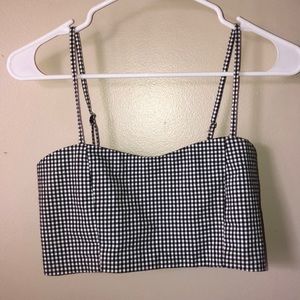 Matching Set! Black and white plaid top and skirt